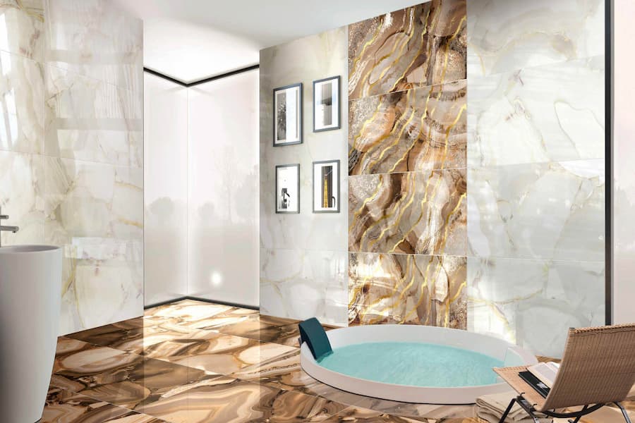 سنگ مرمر قهوه ای؛ ساختمان سازی کفپوش  ضخامت زیاد رگه مشکی white