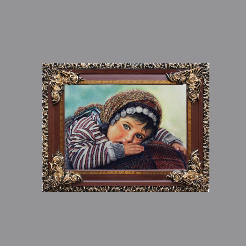 تابلو فرش کاشان دستباف؛ نخ ابریشم بادوام مدرن تولید iran