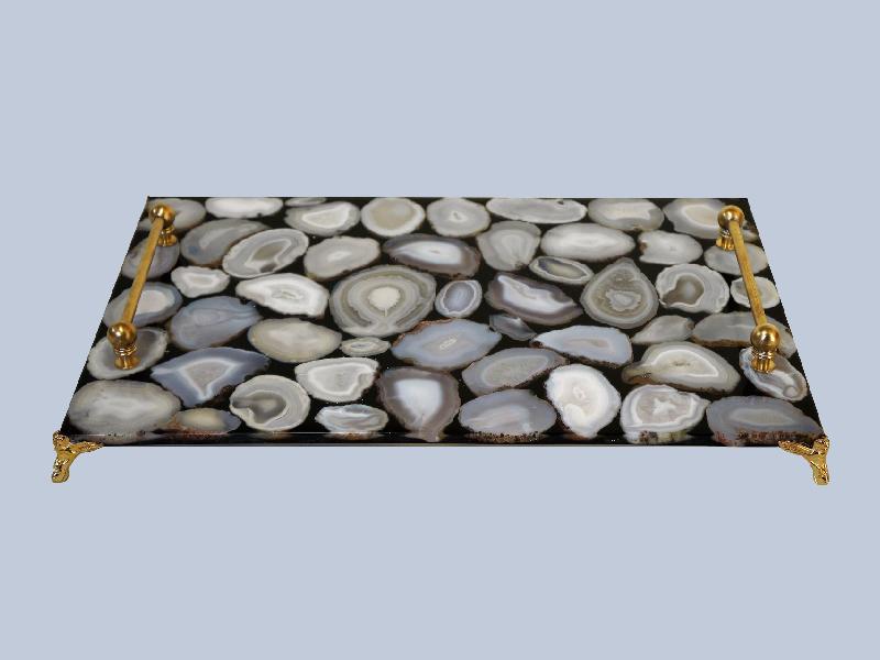 سینی رزینی با ورق طلا؛ مدرن سنتی 3 مدل دایره مستطیل بیضی