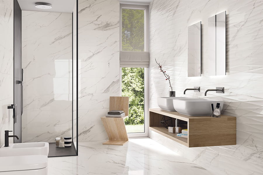 سرامیک کف دیوار؛ خاک رس مربع (سرویس بهداشتی حمام) سفید شیری