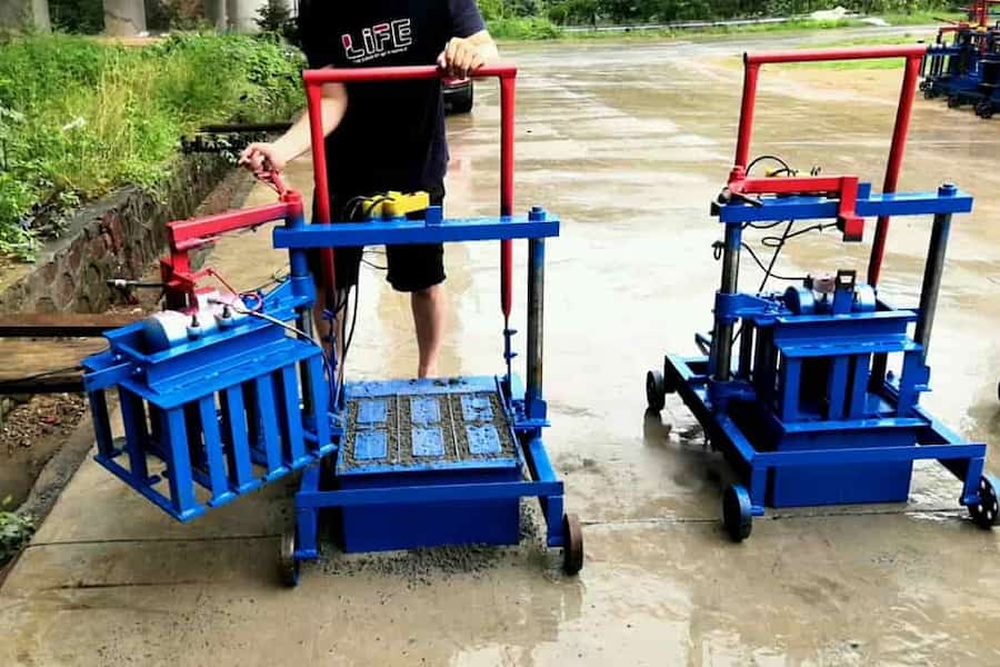 دستگاه بلوک زن دستی؛ اهرمی فولادی ضد زنگ سایز قالب 40*20 سانتی متر