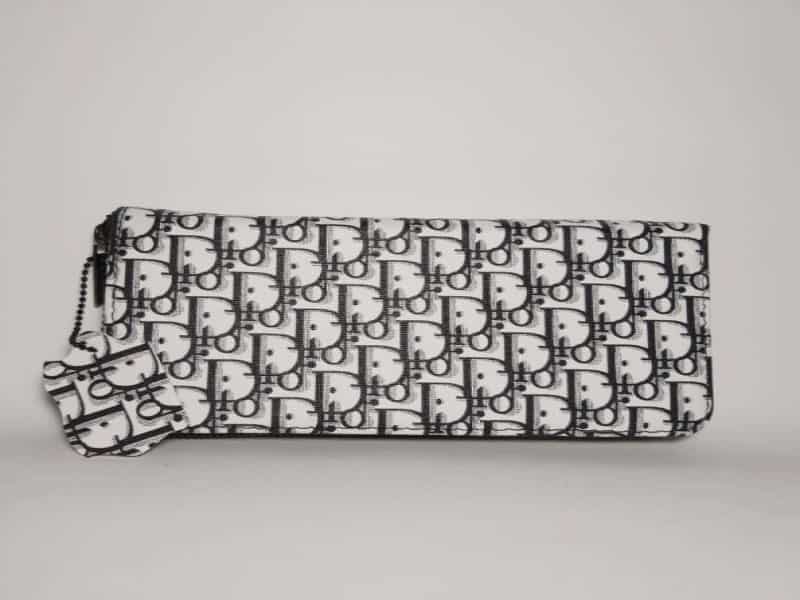 کیف پول زنانه دیور؛ چفت زیپ 2 رنگ براق مات مجلسی اداری Dior