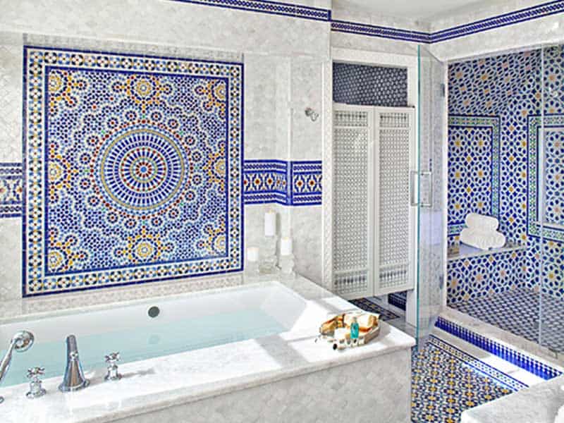 سرامیک استخر روباز؛ آبی (ساده برجسته) مقاوم برابر تغییرات دما