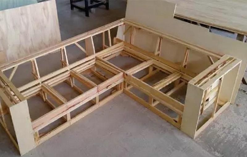 کلاف مبل ال چوبی؛ صنعت مبلمان سازی صاف جنس walnut