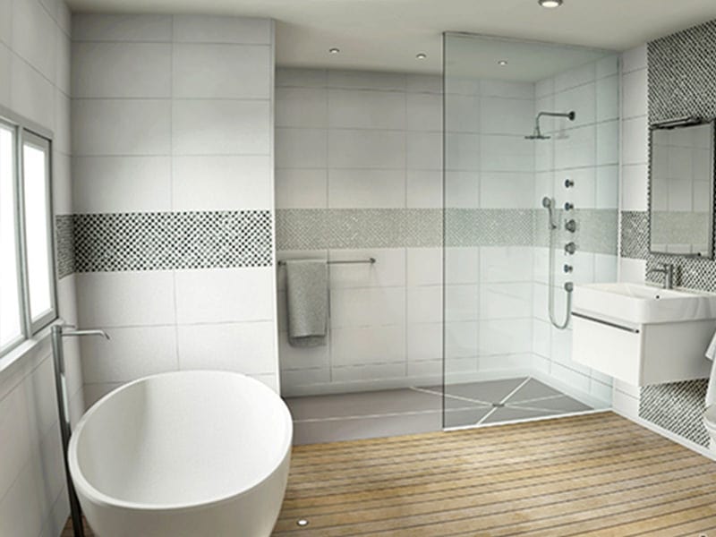 کاشی بین کابینتی آجری براق؛ طرح صاف عاج دار 2 رنگ سفید کرمی