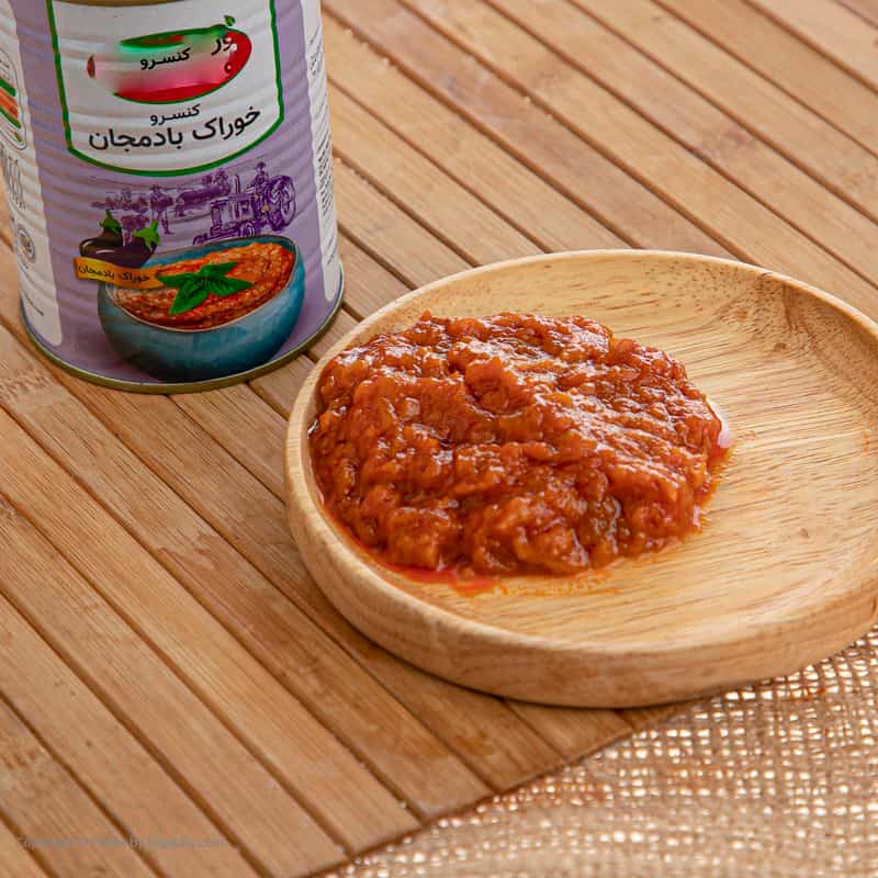 کنسرو خاویار بادمجان؛ طبخ کبابی فلفل دلمه گوجه فرنگی 380 گرمی
