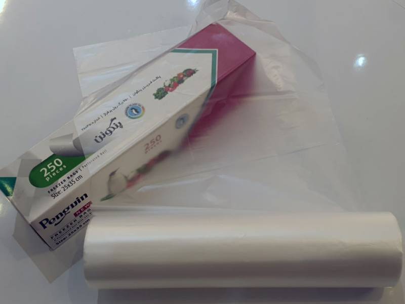 کیسه فریزر رولی پنگوئن؛ زیپی ساده بند دار 2 الیاف سلولز پلی اتیلن