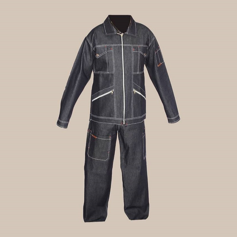 لباس کار کفش ایمنی؛ آلومینیوم کتان 2 رنگ سورمه ای مشکی Iran