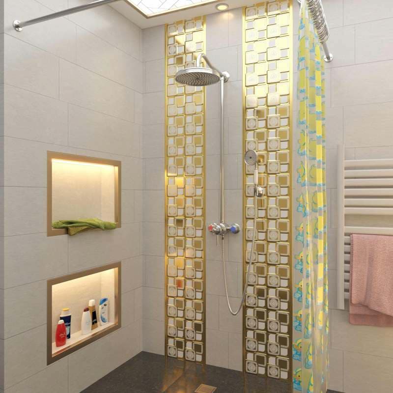 کاشی سرویس بهداشتی شیک؛ مدرن 2 مدل ساده طرح دار مستطیل مربع