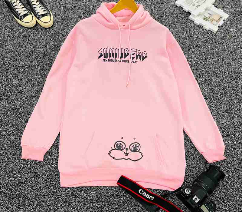 هودی دخترانه بلند اسپرت؛ الیاف مصنوعی پشم کلاه دار دو بند ورزشی cotton