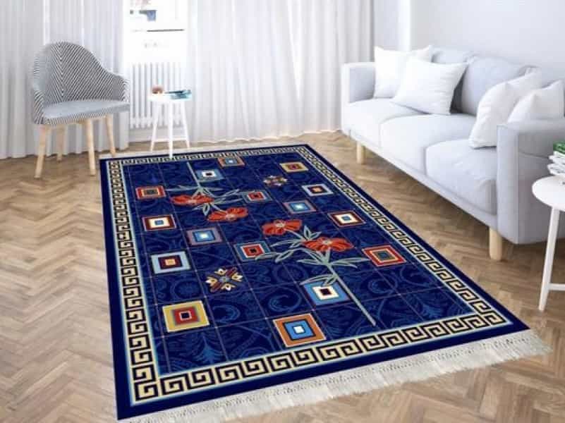 گلیم فرش سرمه ای؛ بدون پرزدهی ابعاد 4 6 9 12 متری مستحکم Carpet