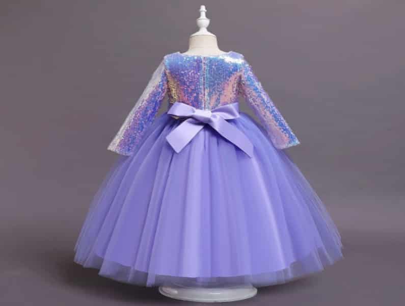 لباس بچه گانه رنگ بنفش؛ عدم حساسیت 3 جنس کتان پنبه پلی استر Dress