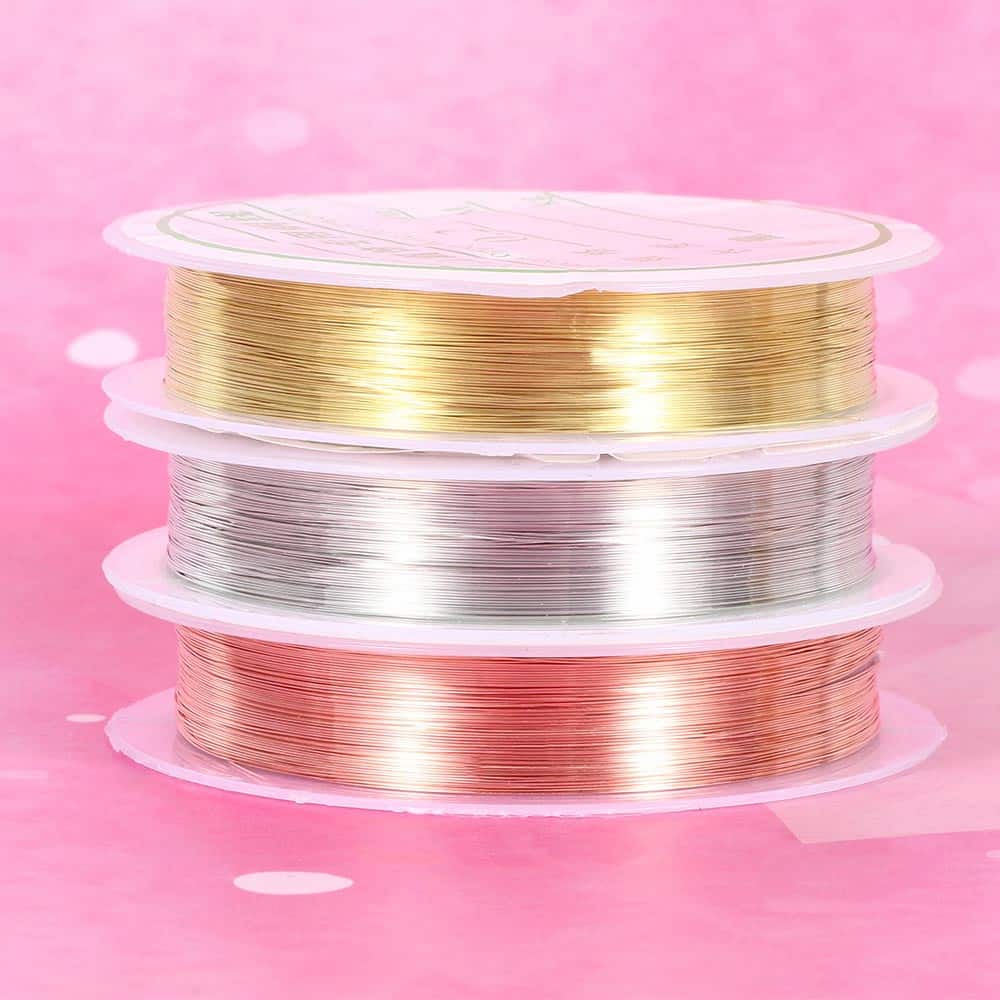 سیم مفتول رنگ ثابت؛ نقره ای طلایی دستبند گردنبند حلقه 30 گرمی