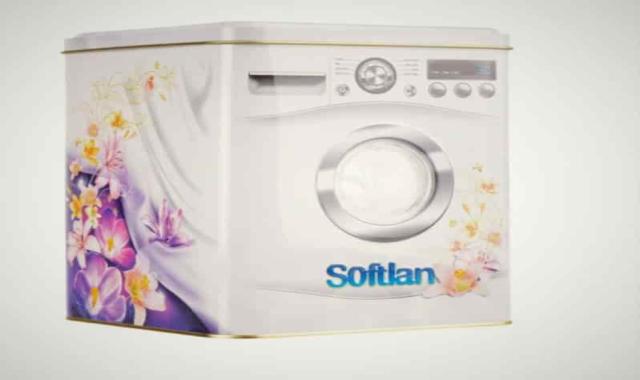 پودر لباسشویی قوطی سافتلن؛ گند زدایی قوی گل یاس محافظ لباس Softlen