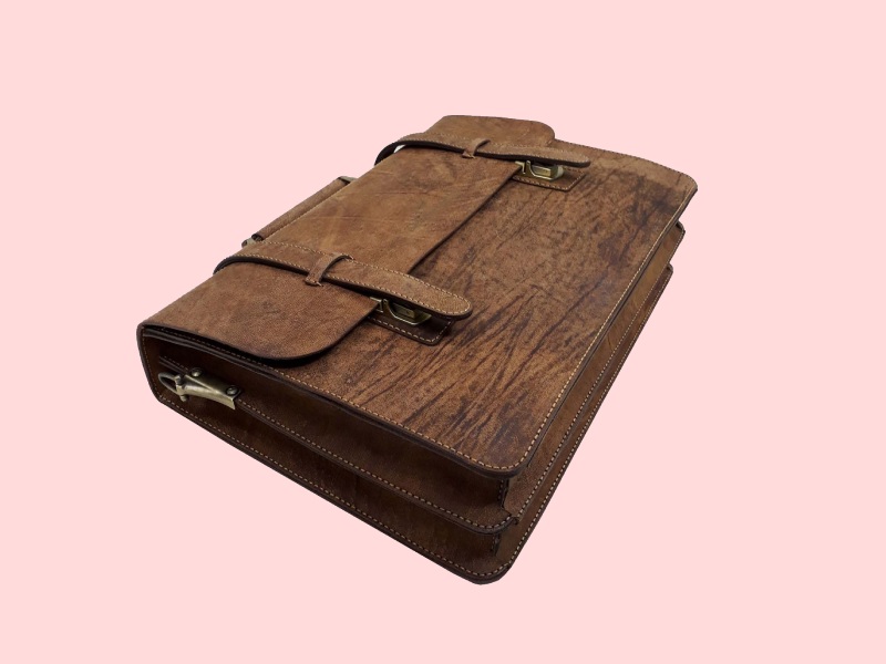 کیف اداری چرم شتر؛ مردانه دستی زنانه 2 رنگ عسلی قهوه ای