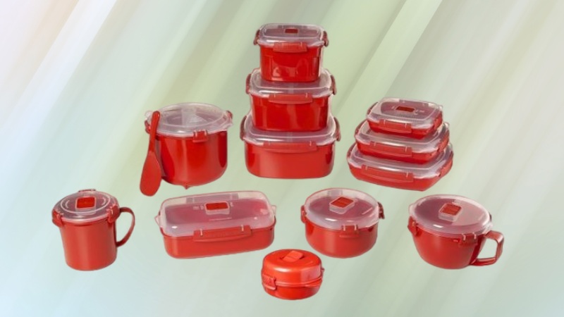 ظروف پلاستیکی آشپزخانه قرمز؛ متنوع جنس درجه یک بادوام 50 پارچه