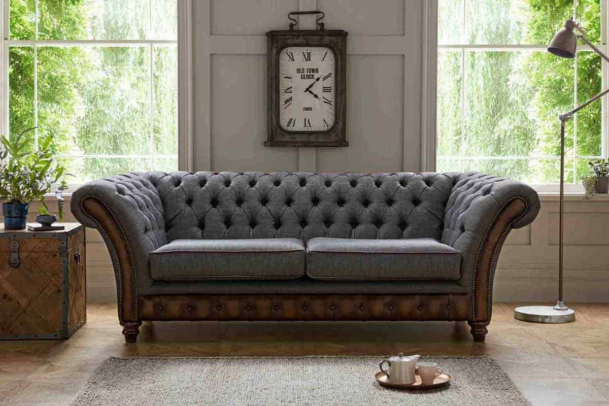 خرید و قیمت مبل چستر دو رنگ طوسی