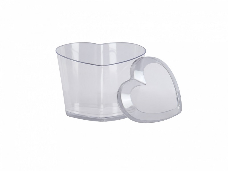 ظرف یکبار مصرف قلبی؛ رنگی ساده پلاستیکی شفاف مقاوم