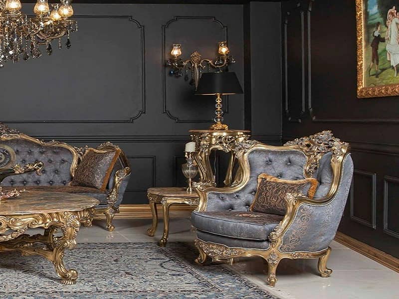 قیمت و خرید مبل سلطنتی طوسی تیره + فروش ارزان