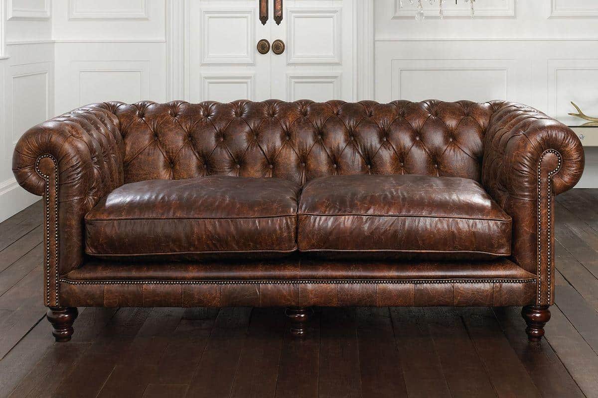 خرید مبل چستر قهوه ای سوخته + بهترین قیمت