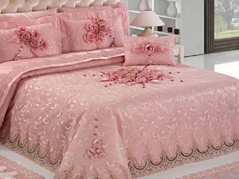 قیمت خرید روتختی دونفره گلبهی + مشخصات، عمده ارزان