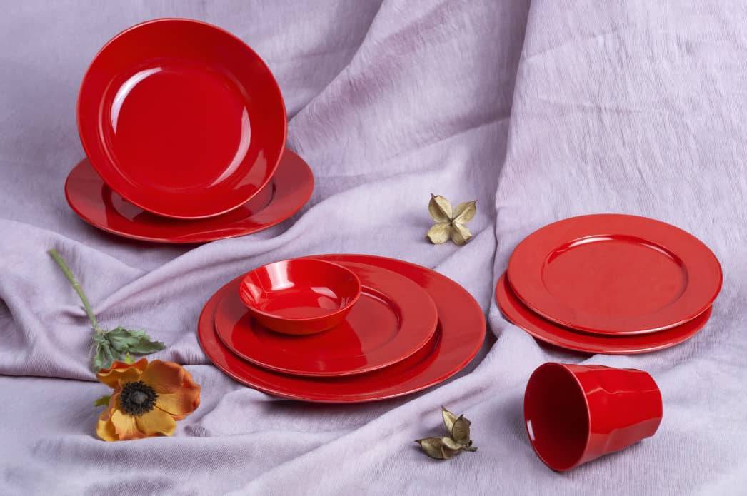 ظروف ملامین لایق؛ ست گلدار ساده مدرن (36 41 48) پارچه Melamine