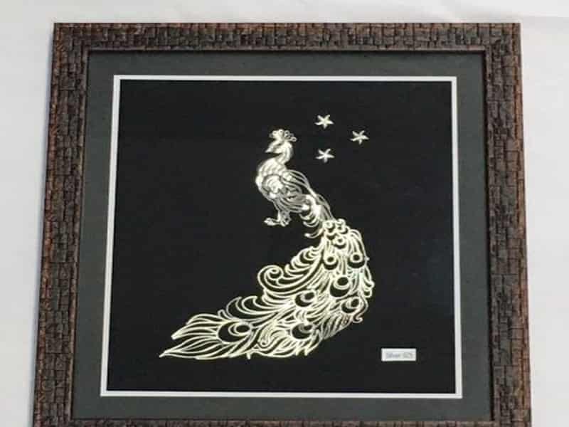 خرید تابلو نقره طرح طاووس + قیمت عالی