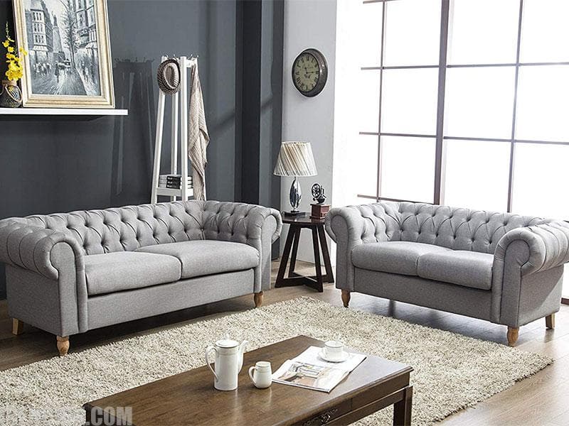 قیمت و خرید مبل چستر طوسی پایه فلزی + فروش ارزان