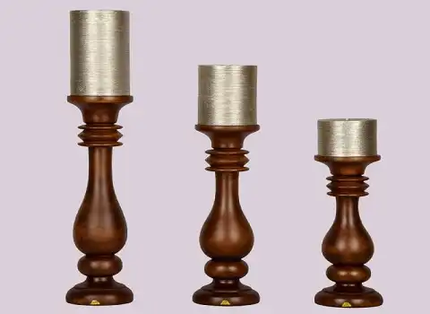 جاشمعی چوبی سه تایی (شمعدان) مقاوم برابر رطوبت خط خش آتش سوزی