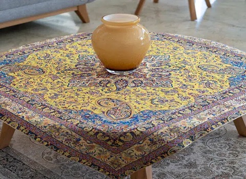 رومیزی ترمه کرم رنگ ارزان صفر تا صد قیمت خرید عمده