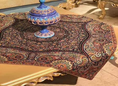 قیمت و خرید رومیزی ترمه کار شده با مشخصات کامل