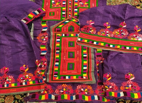 لباس بلوچی زنانه چابهاری رنگی باشکوه کد 71