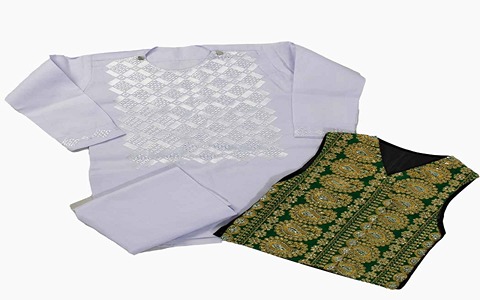 لباس افغانی مردانه قرمز مخمل برای عروسی کد 90