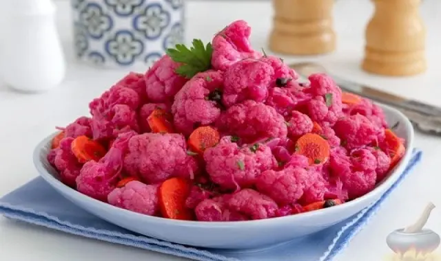 ترشی انار و گل کلم ساده و خوشمزه یا مجلسی کد 55