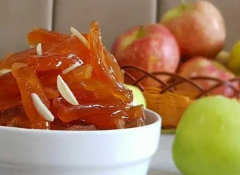 مربای سیب زرد با پوست وانیلی خانگی ارزان کد 05