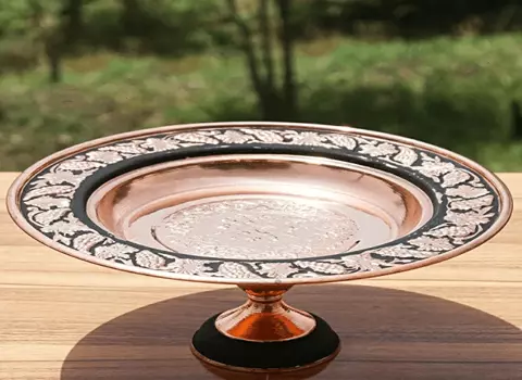 قیمت خرید عمده شیرینی خوری مسی سیاه قلم ارزان و مناسب