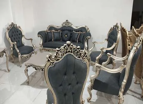 قیمت و خرید مبل کلاسیک طوسی نقره ای با مشخصات کامل