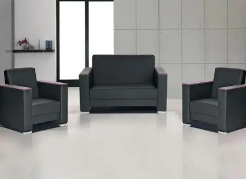 قیمت و خرید مبل اداری چرم مشکی با مشخصات کامل