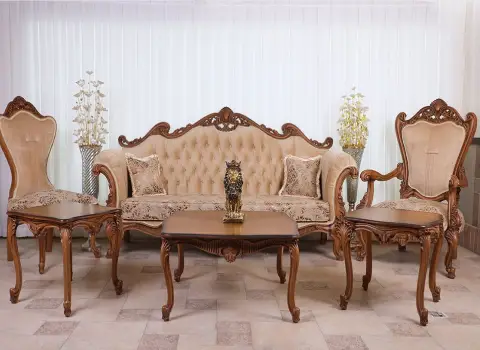 مبل سلطنتی چوبی قدیمی همراه با توضیحات کامل و آشنایی