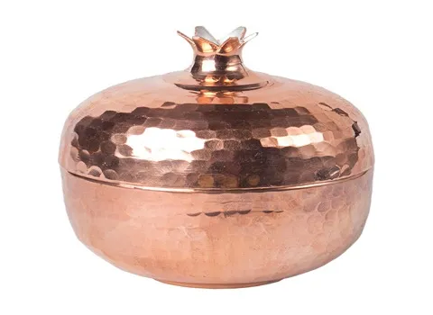 قیمت خرید عمده ظروف مسی طرح انار ارزان و مناسب