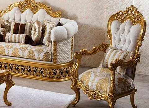 قیمت و خرید مبل سلطنتی استیل طلایی با مشخصات کامل