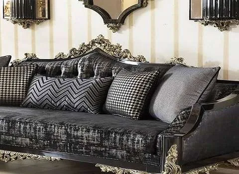 لیست قیمت مبل سلطنتی مشکی نقره ای به صورت عمده و با صرفه