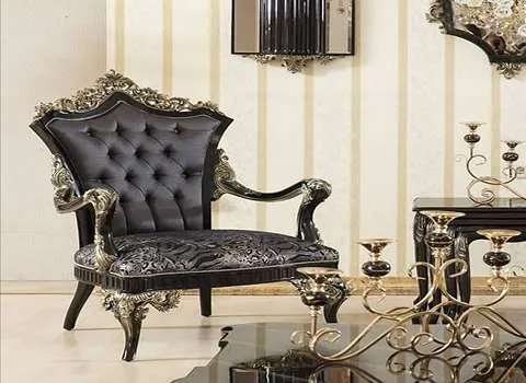 قیمت خرید عمده مبل سلطنتی مشکی جدید ارزان و مناسب