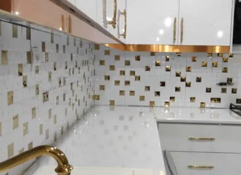 مشخصات کاشی آشپزخانه سفید طلایی و نحوه خرید عمده