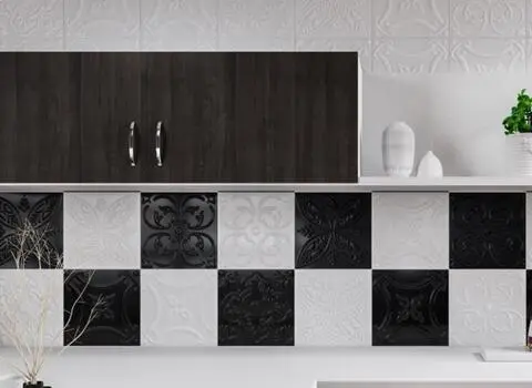 قیمت خرید عمده کاشی آشپزخانه سفید مشکی ارزان و مناسب