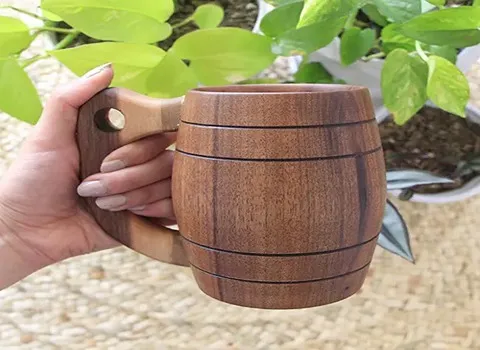 قیمت و خرید لیوان چوبی طرح بشکه با مشخصات کامل