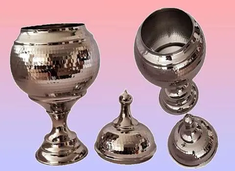 قیمت خرید عمده ظروف مسی نقره ای ارزان و مناسب