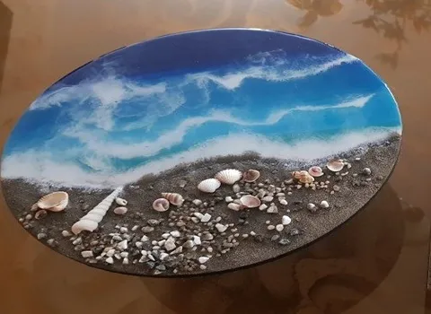 قیمت خرید عمده تابلو رزین طرح دریا ارزان و مناسب