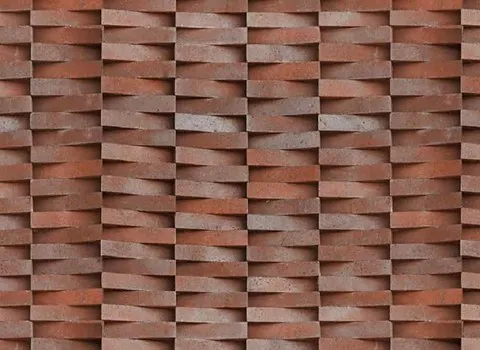 آجر نما نسوز گلبهی؛ خاک رس شیل نما بیرون درون ساختمان