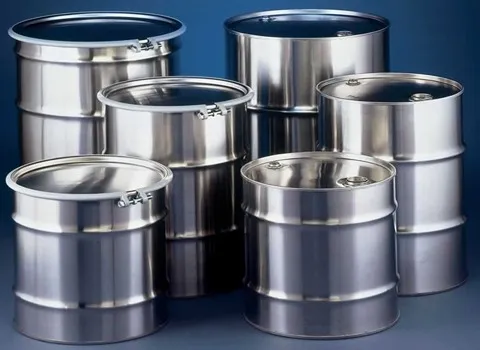 بشکه فلزی استیل؛ گالوانیزه استیل 2 رنگ نقره ای مشکی 220 لیتری